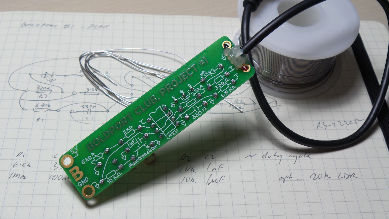 LEAP#256: dialing back the #BoldportClub Pease #1 to a low-frequency light-dependent blinky.