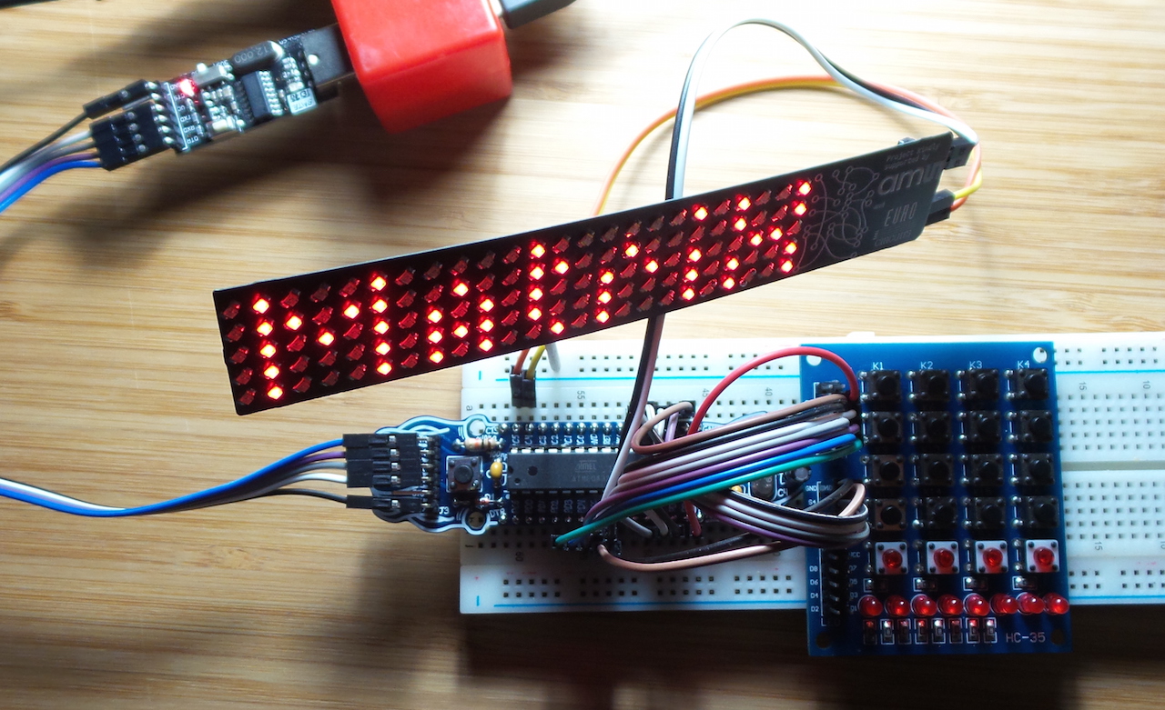 LEAP#307 using a keypad for putting arbitrary messages on the #BoldportClub Matrix