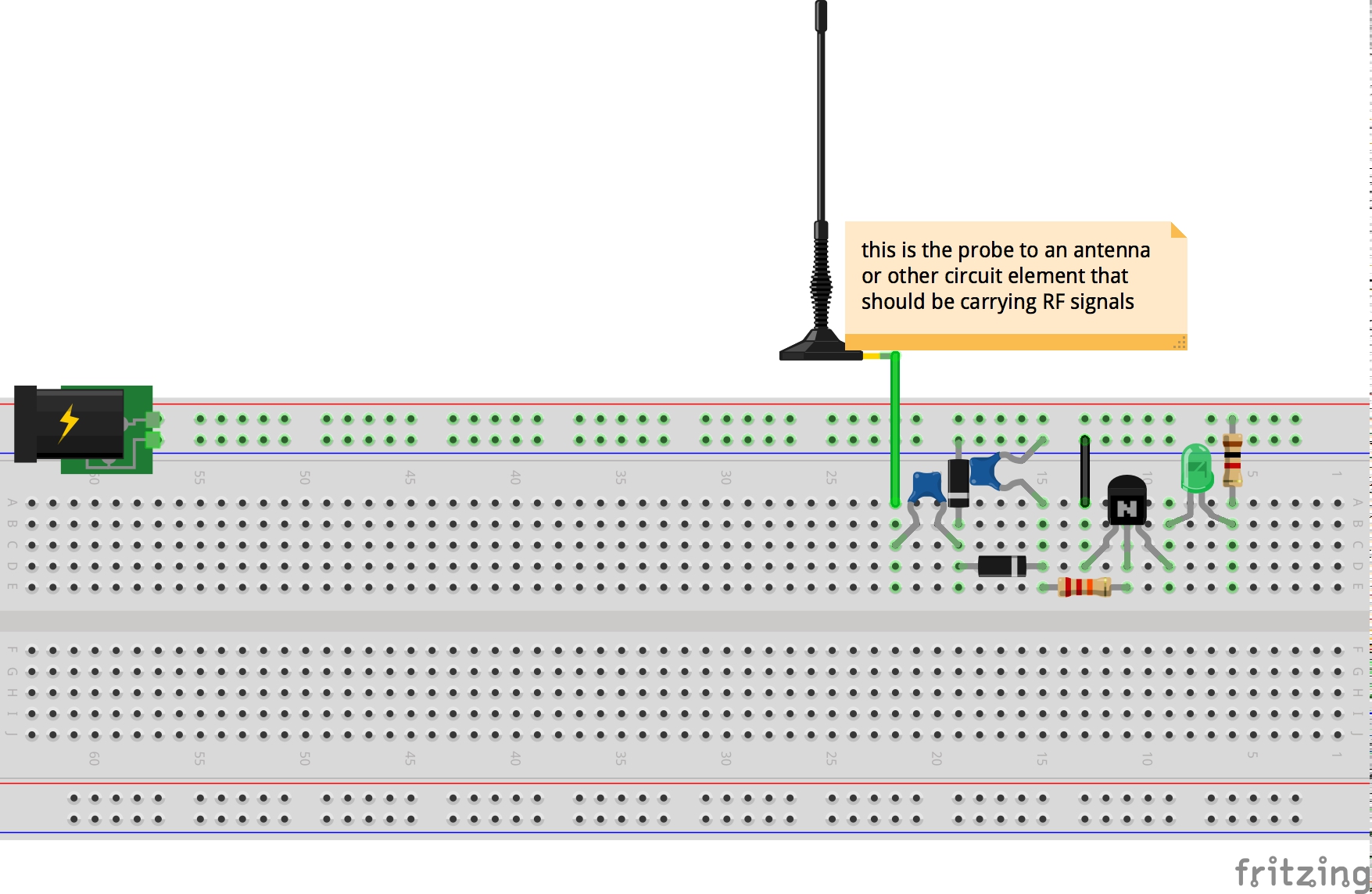 Simple RF Detector Circuit  Electronic circuit projects, Detector,  Transistors