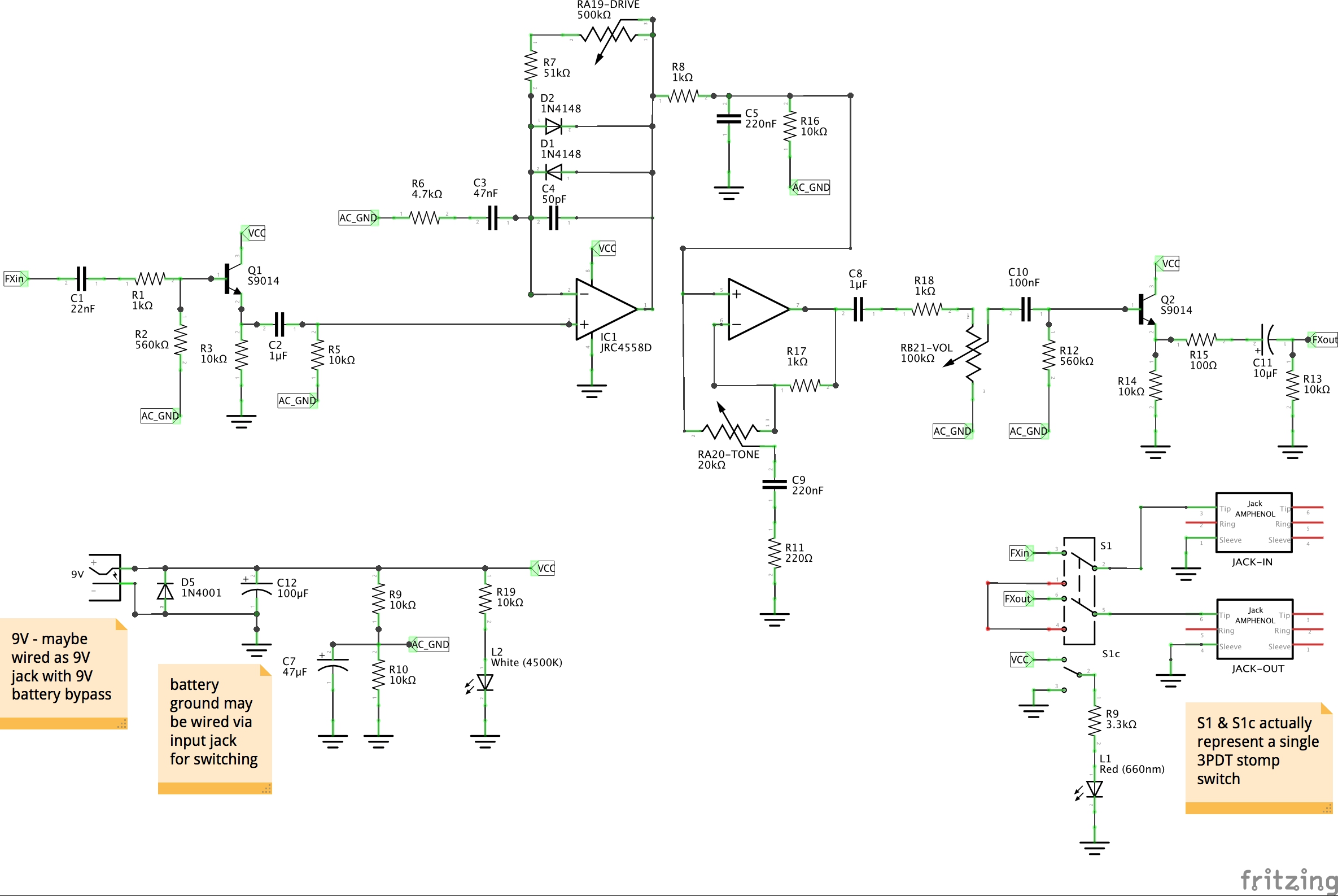 Screamer ts9 schematic tube Fulltone Fulldrive